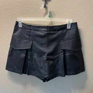 Anthropologie Black Skorts with Pleated Design